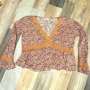 Easel vintage floral crop top